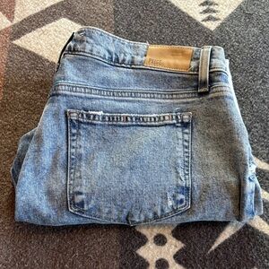 PAIGE Light Blue Cropped Mom Denim Jeans Maternity